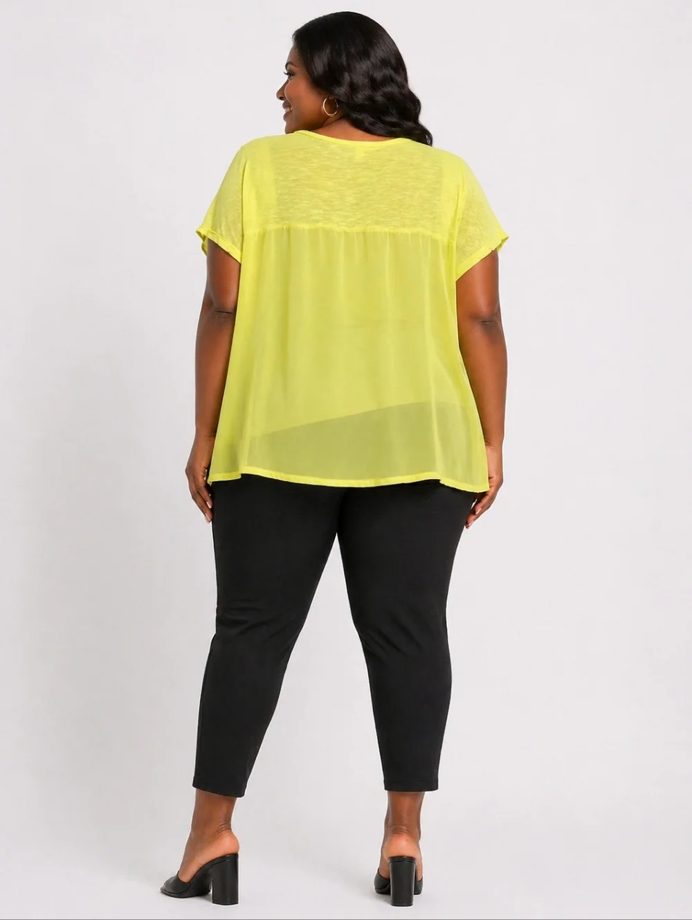 Plus Size Torrid Neon Yellow Hi/Low Top Size 22/24 - Picture 2 of 5